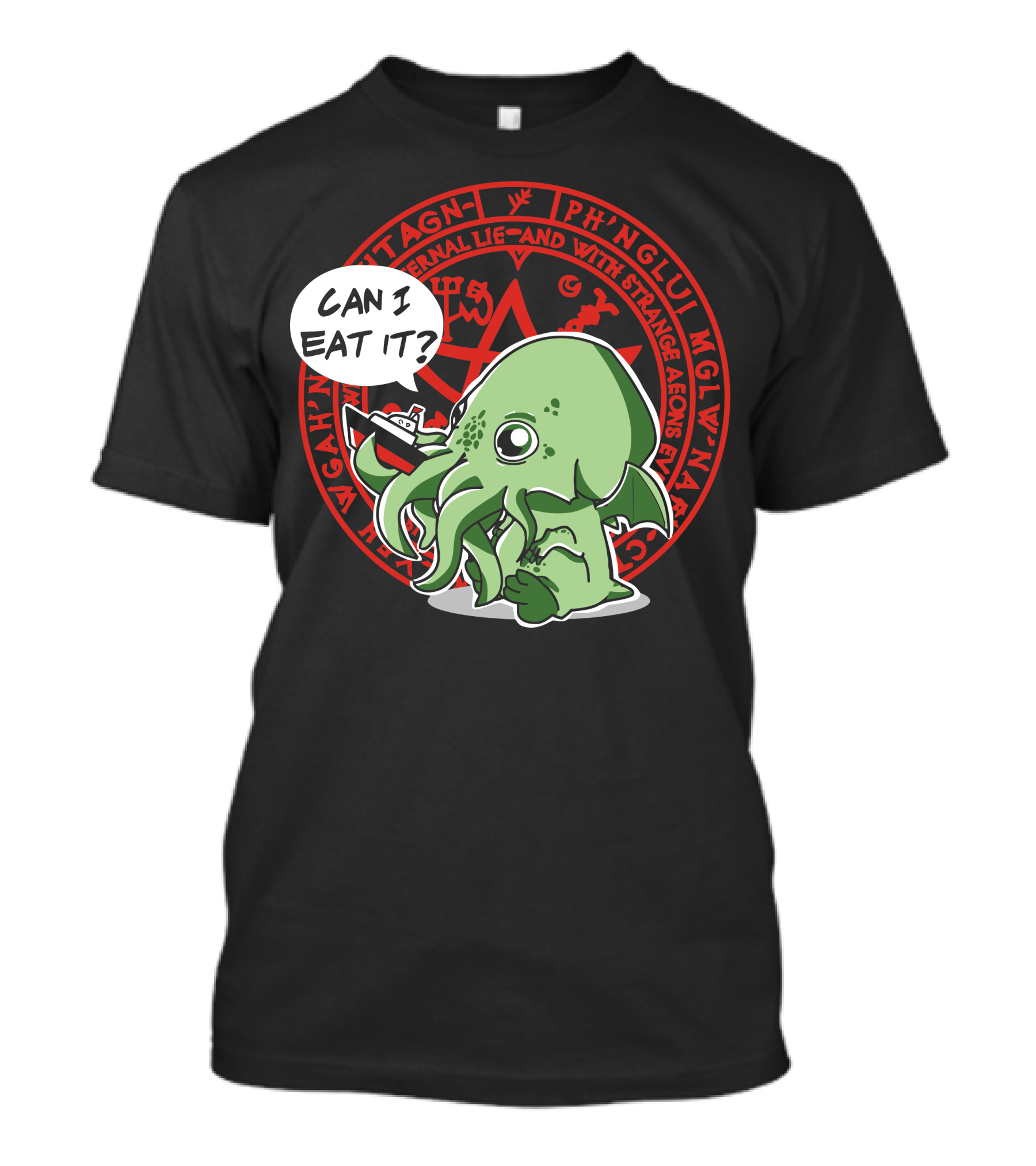 Little Cthulhu Is Hungry Can I Eat It Funny Nautical Lovecraft Mythos T-Shirt