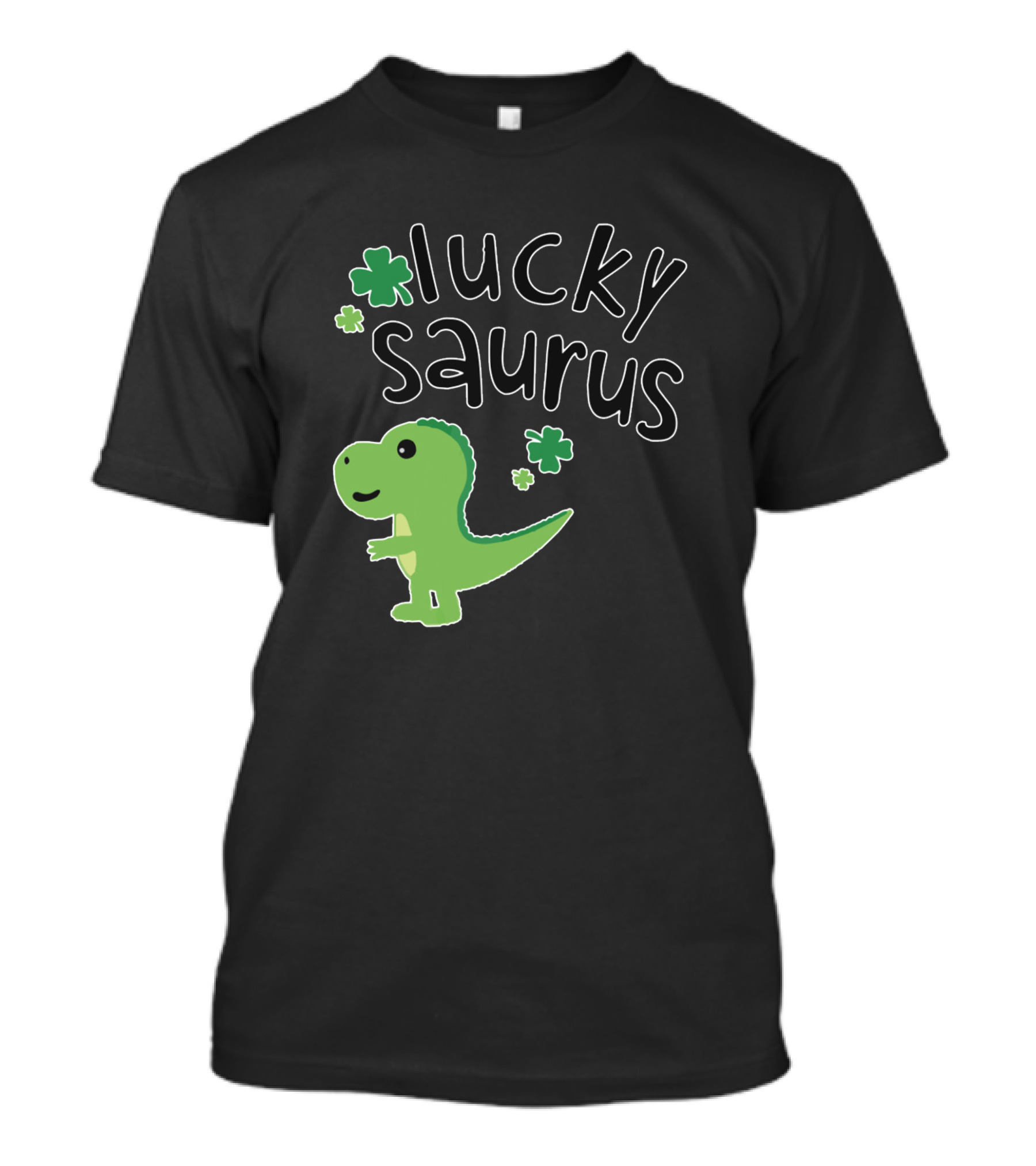 Luckysaurus Dinosaur With Shamrocks T-Shirt