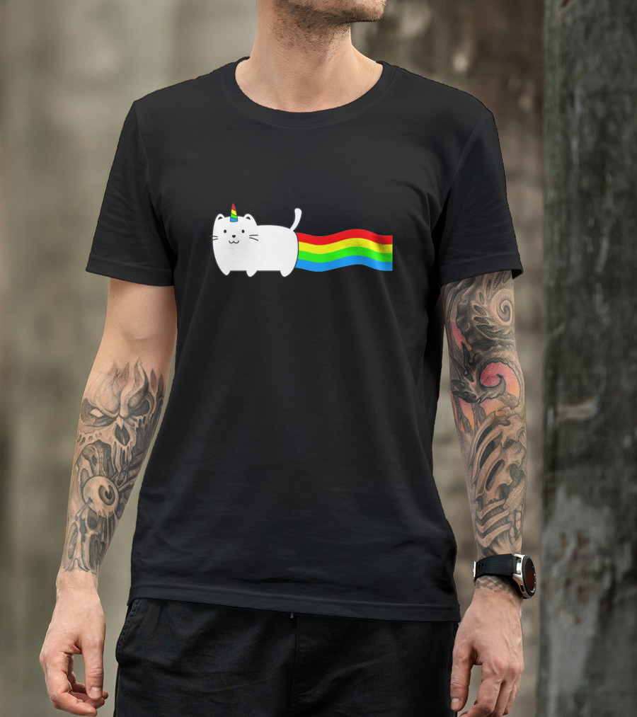 Magical Cat Unicorn Rainbow Poptart T-Shirt