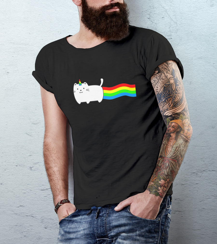 Magical Cat Unicorn Rainbow Poptart T-Shirt