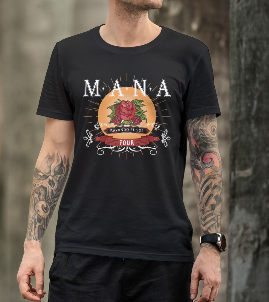 MANA Rayando El Sol Tour Rose Sunburst T-Shirt