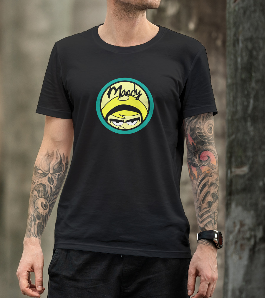 Mandy Circular Icon With Yellow Hat And Intense Eyes T-Shirt