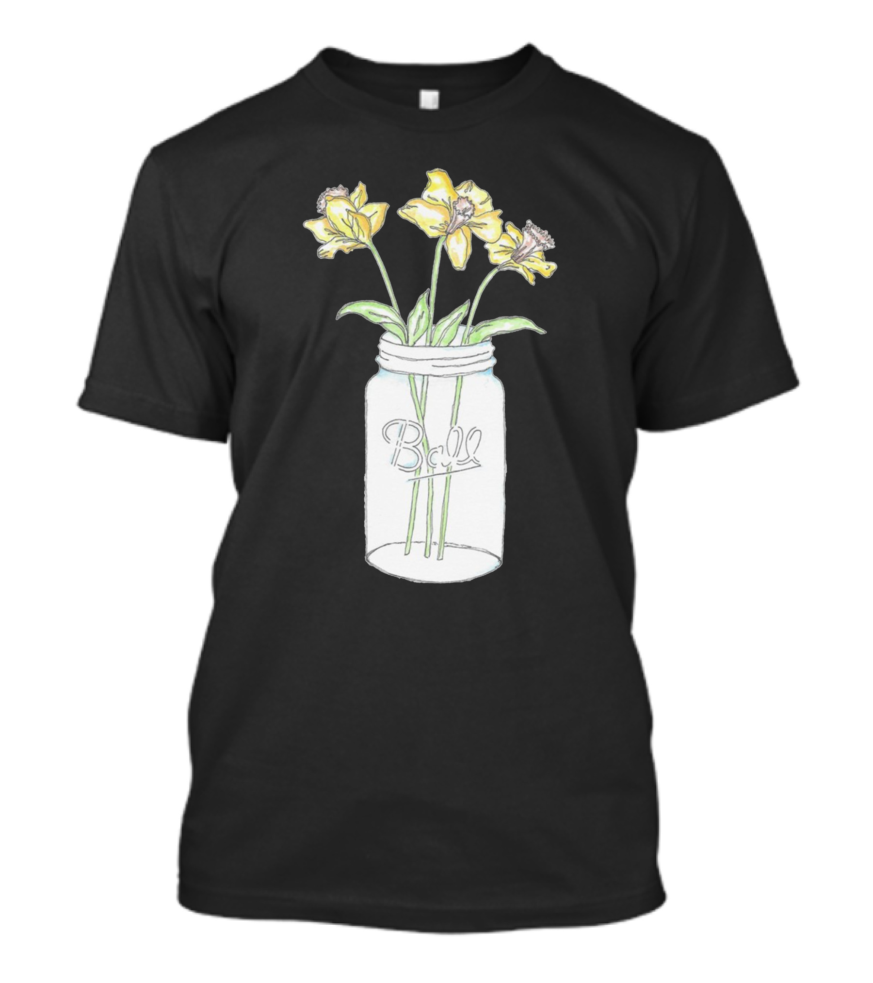 Ball Mason Jar With Yellow Flowers T-Shirt
