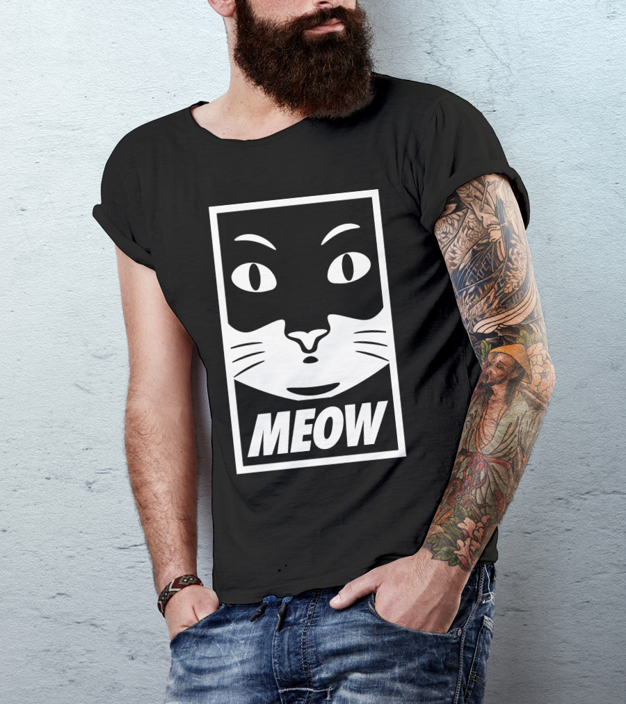 MEOW Obey Cat T-Shirt