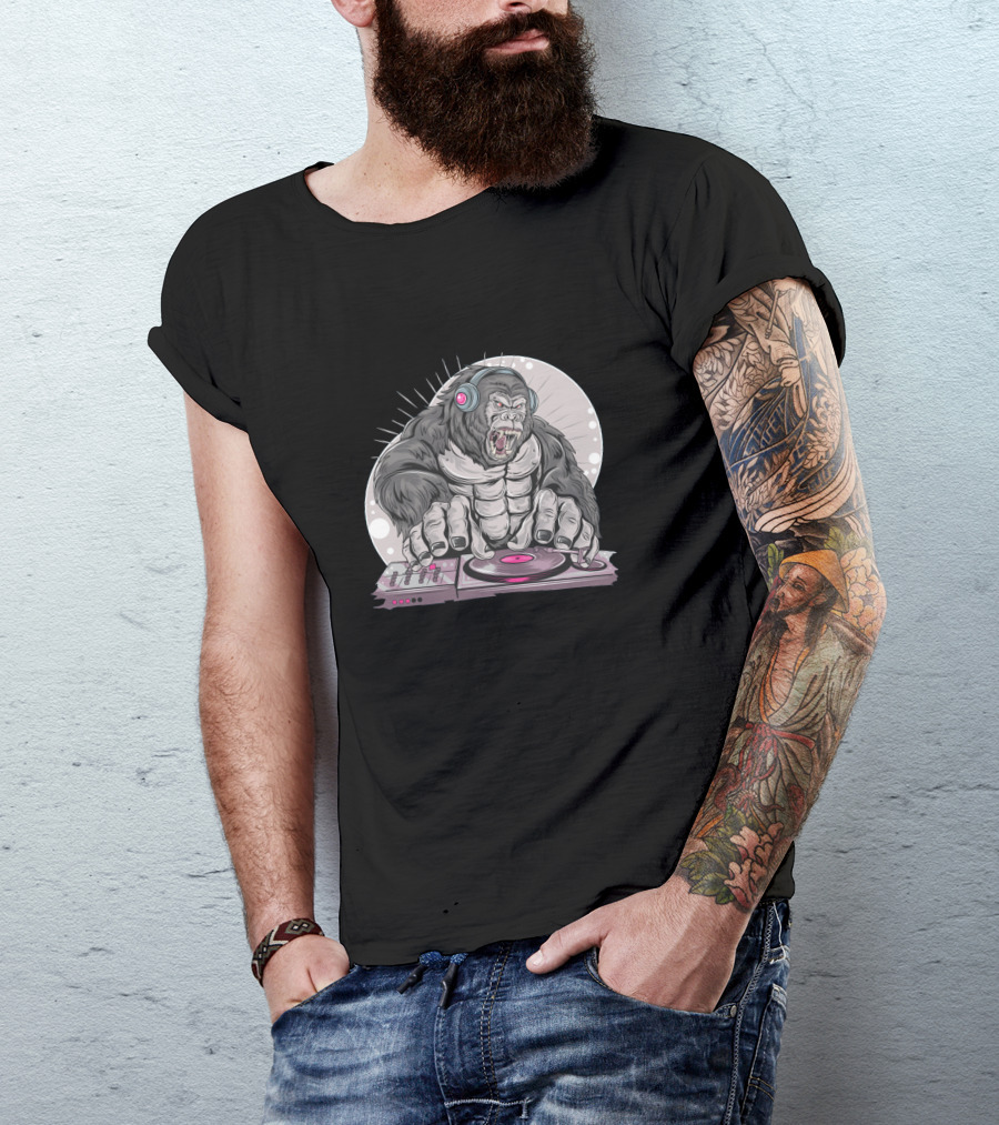 Monkey DJ Spinning Beats With Headphones T-Shirt