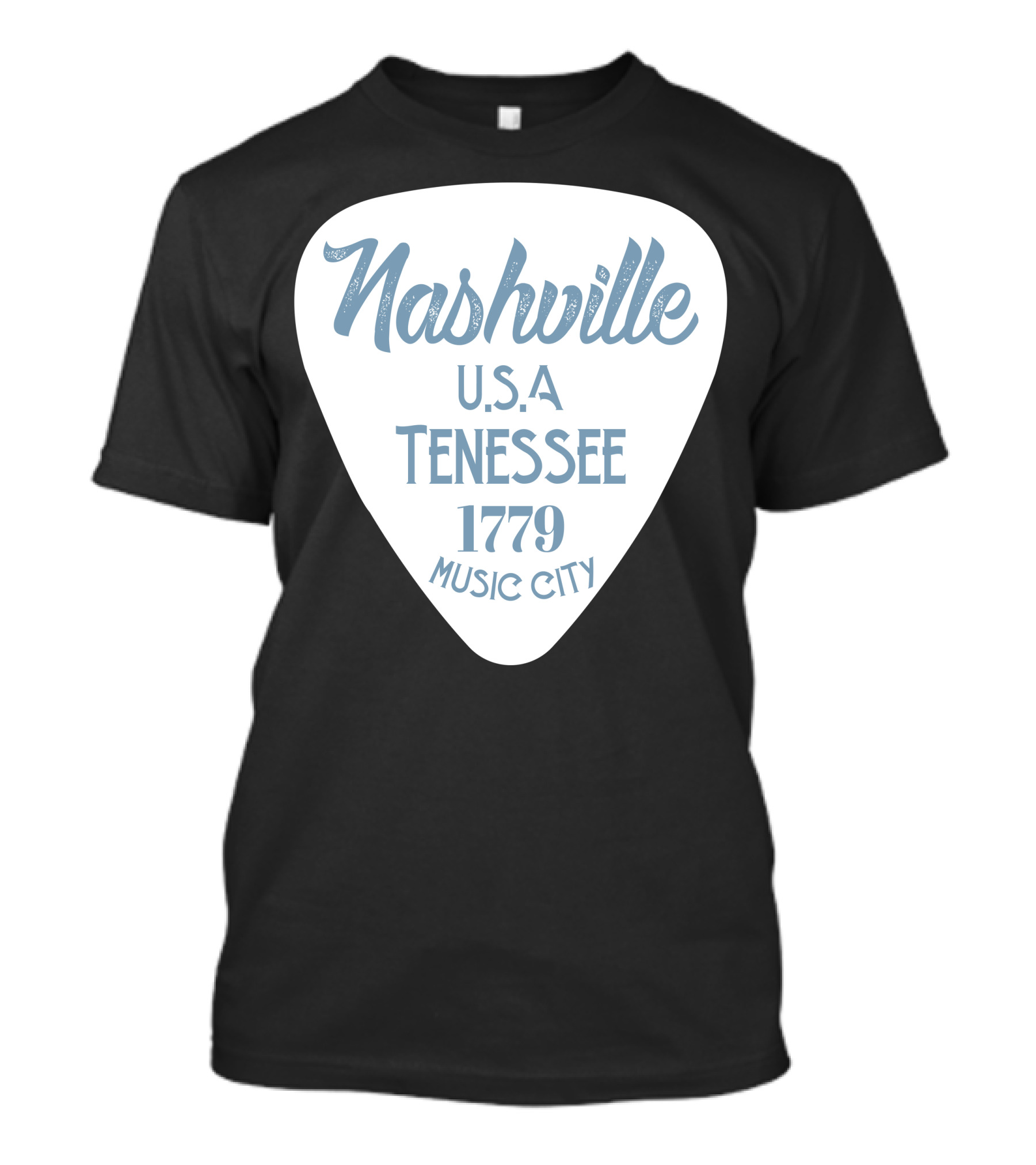 Nashville USA Tennessee 1779 Music City Guitar Pick T-Shirt