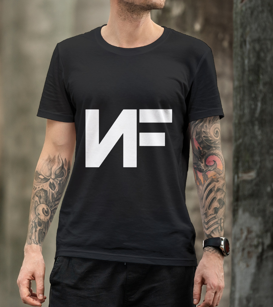 Nf Logo Black And White Minimalist T-Shirt
