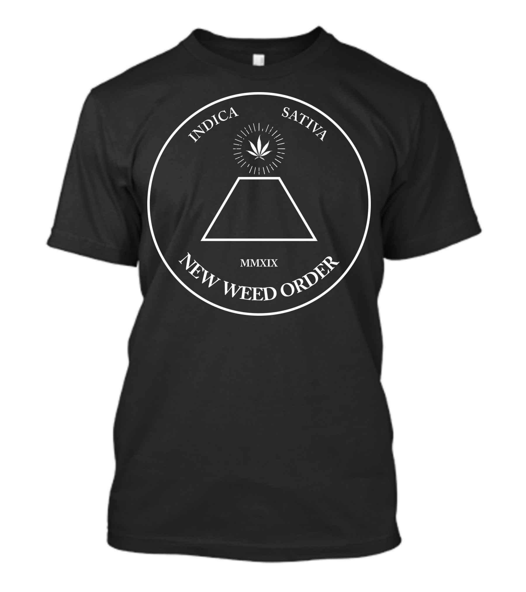 Nwo New Weed Order Indica Sativa MMXIX Pyramid Leaf T-Shirt