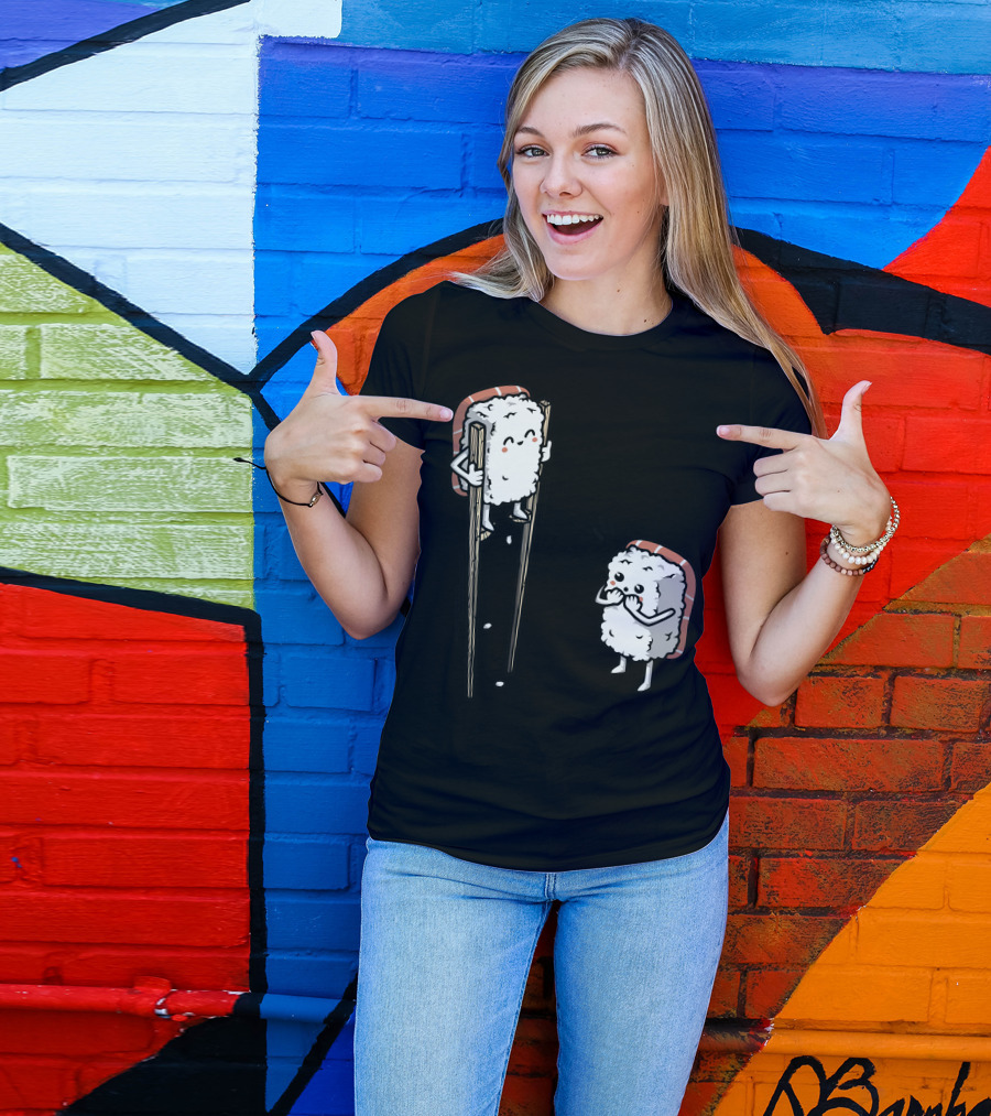 Sushi Characters On Stilts With Chopsticks T-Shirt