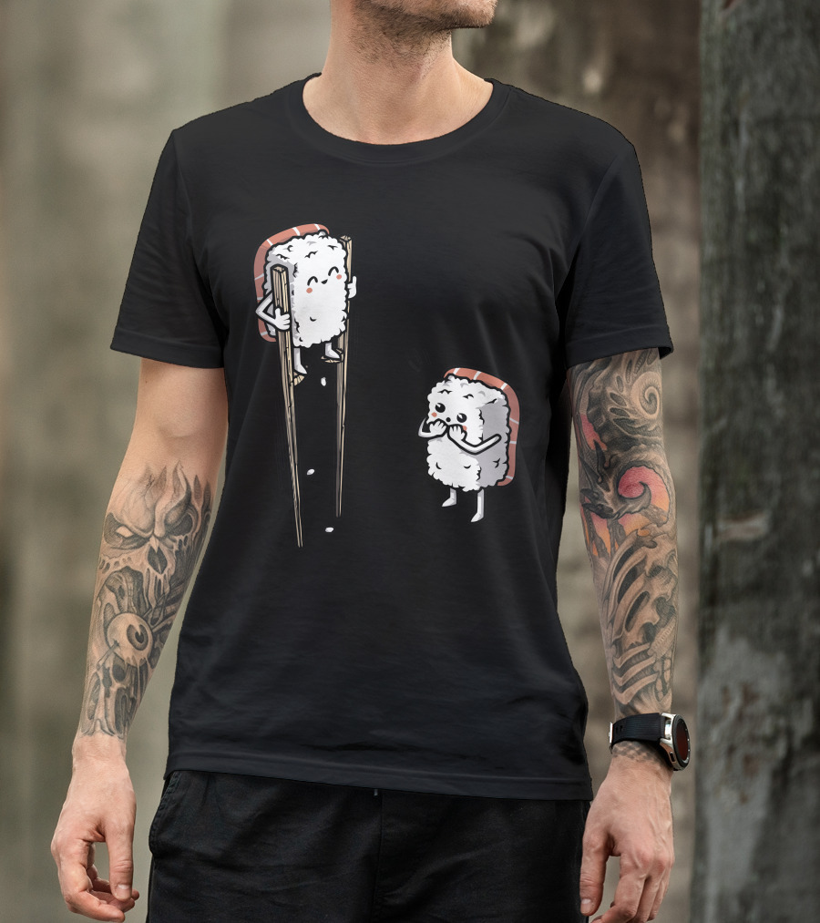 Sushi Characters On Stilts With Chopsticks T-Shirt