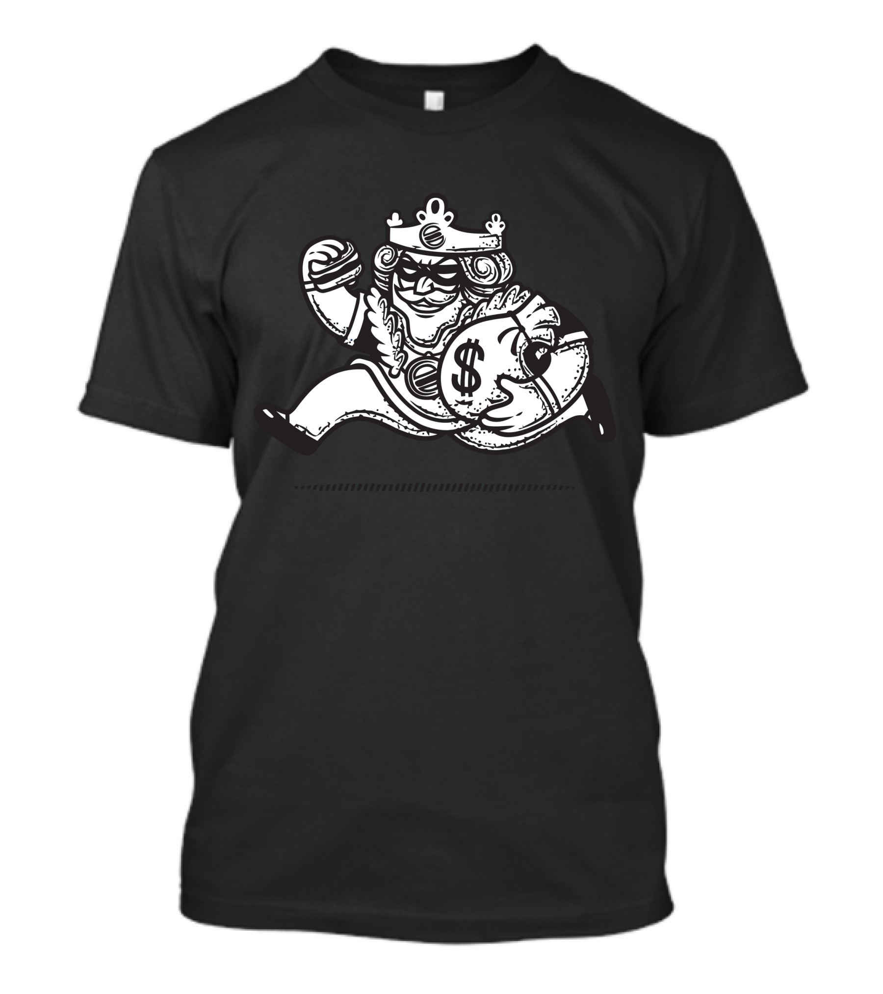 King Mascot Holding Burger And Money Bag T-Shirt