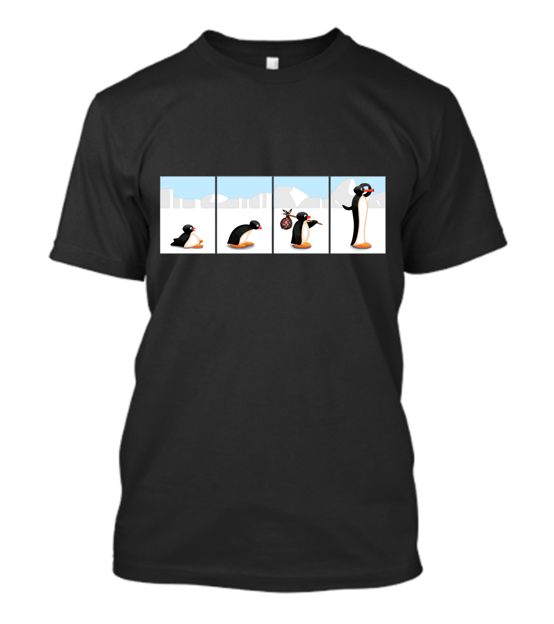Penguin Journey From Chick To Explorer In Four Panels T-Shirt