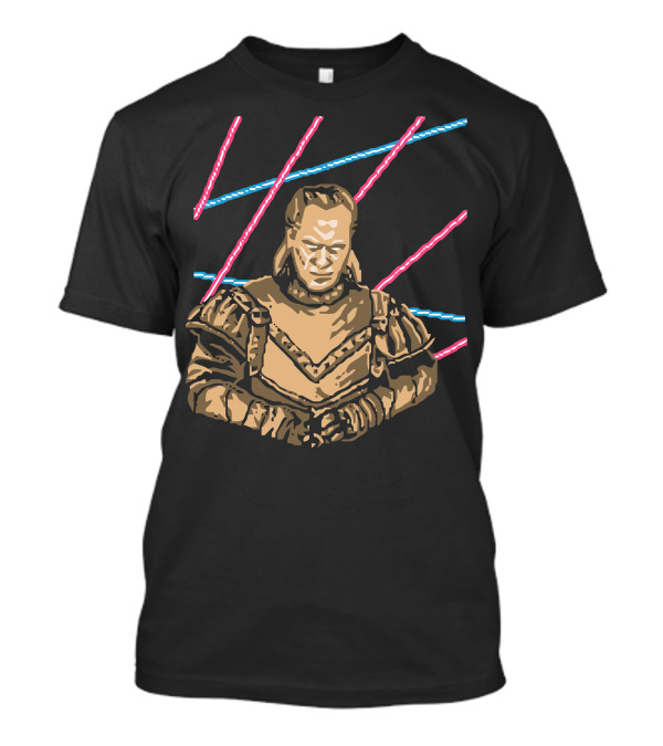 Unholy Retro Warrior Portrait With Neon Lines T-Shirt