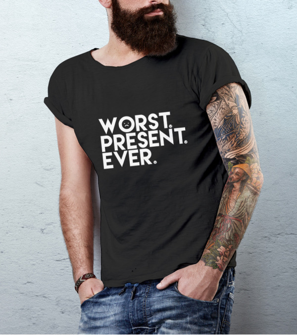 Worst Present Ever Sad Face Emoticon T-Shirt