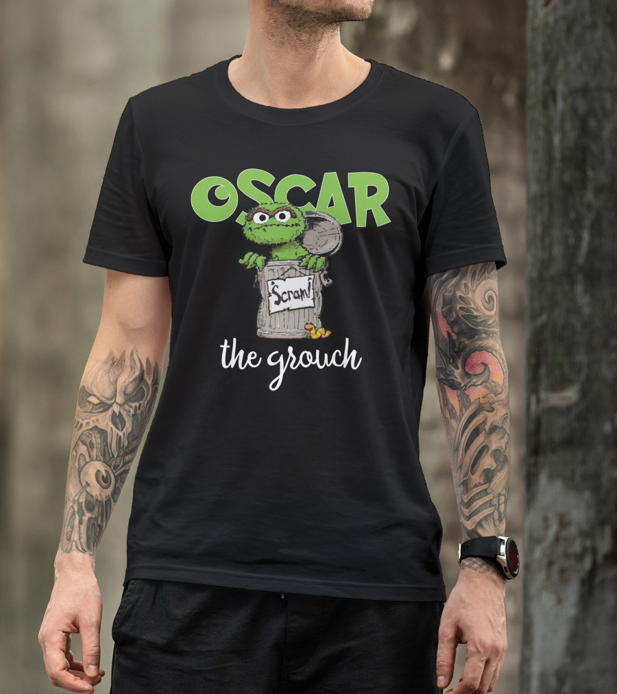 Oscar The Grouch Scram Trash Can T-Shirt