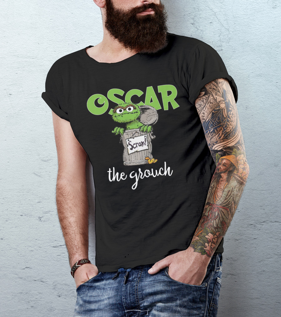 Oscar The Grouch Scram Trash Can T-Shirt
