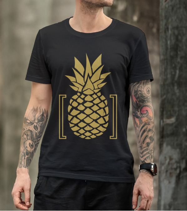 Pineapple Bold Golden Outline T-Shirt