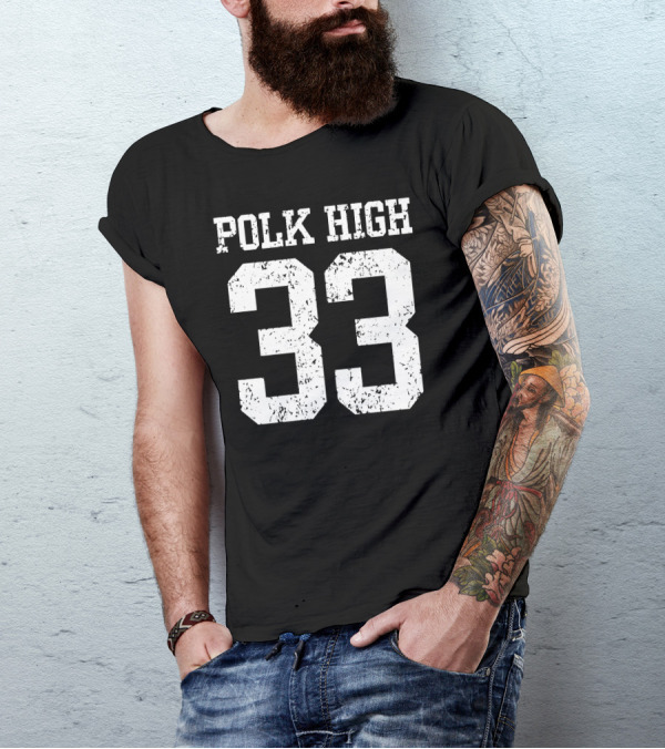 Polk High 33 Number Football Nostalgia T-Shirt