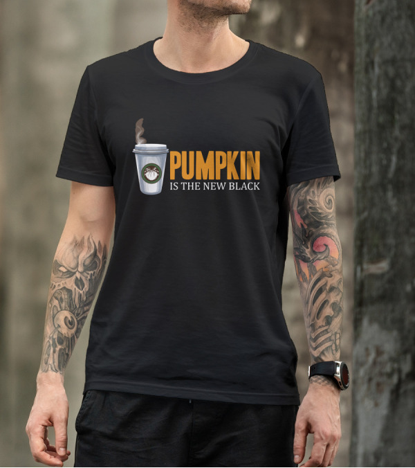 Pumpkin Is The New Black Coffee Cup With Pumpkin T-Shirt
