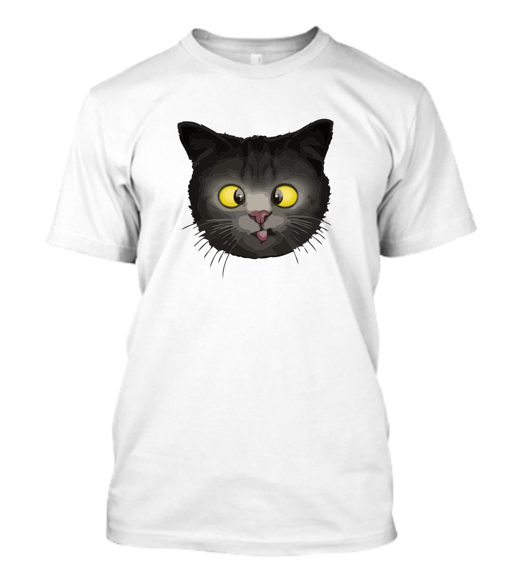 Purple Octopus Playing The Bagpipes Black Cat Face Yellow Eyes T-Shirt