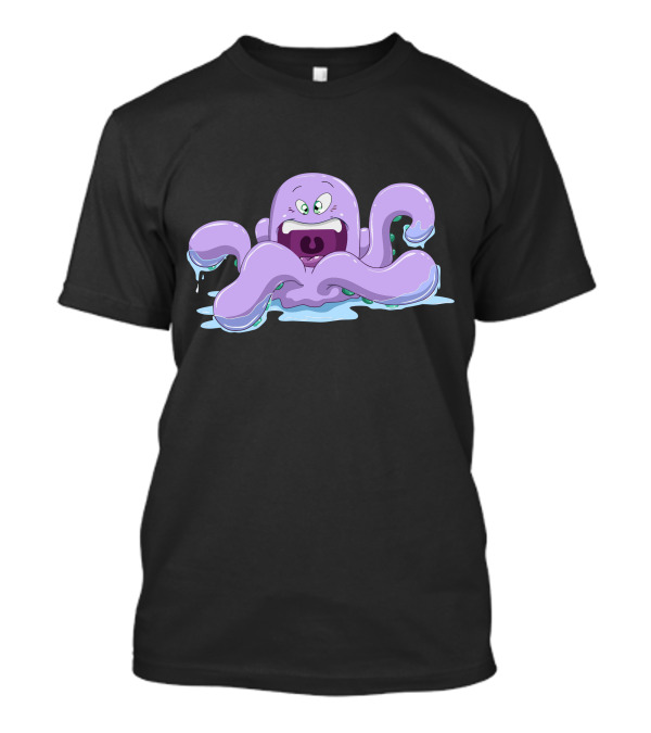 Purple Octopus Splashing In Water T-Shirt