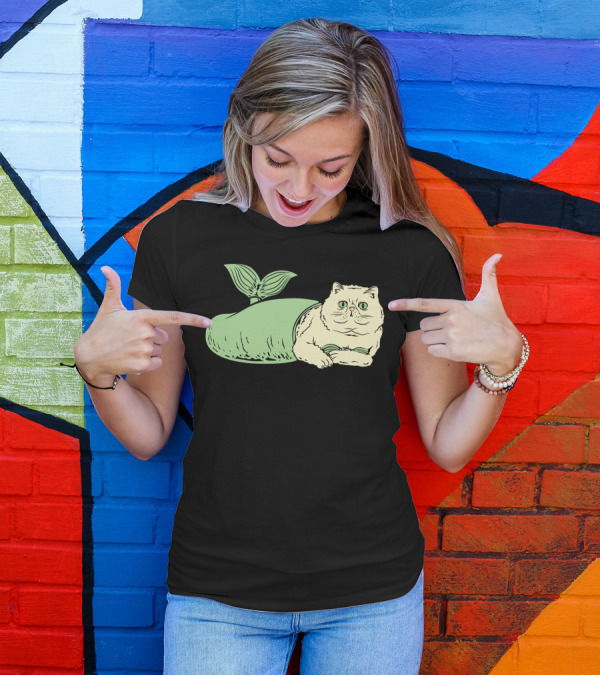 Purr Maid Cat With Mermaid Tail T-Shirt