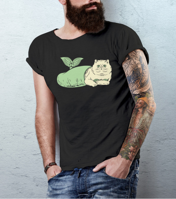 Purr Maid Cat With Mermaid Tail T-Shirt