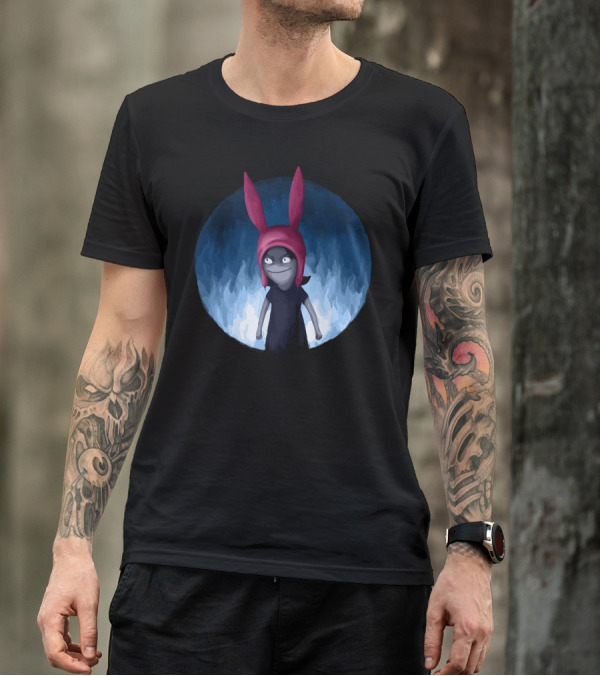 Rabbit Ears Dark Blue Background T-Shirt