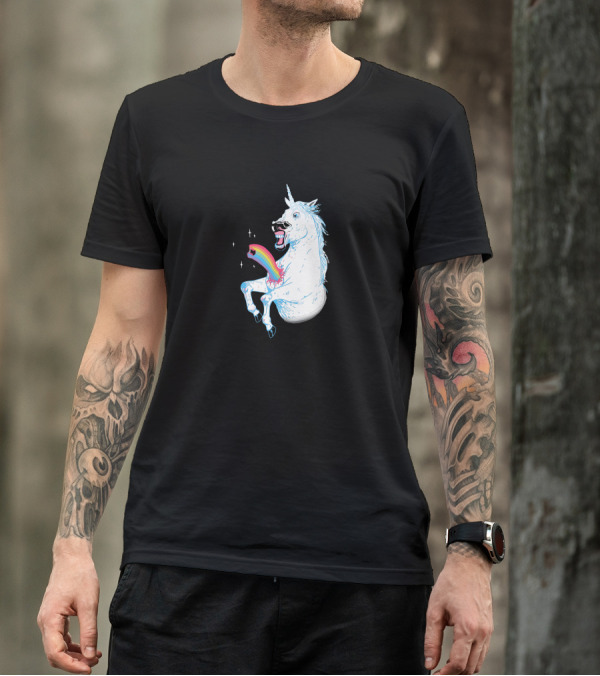 Rainbowburster Vomiting Sparkling Unicorn Explosion T-Shirt