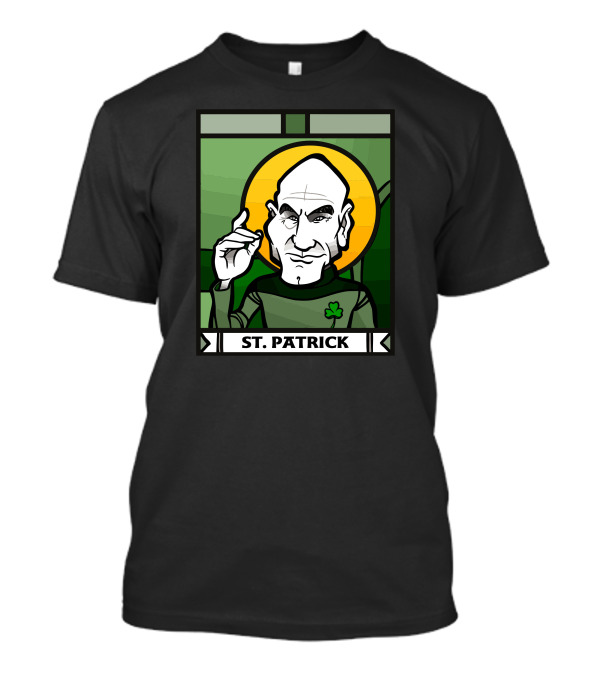 St. Patrick Comic Style Shamrock Character T-Shirt