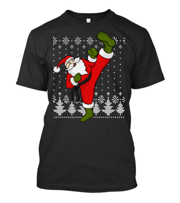Santa Claus Christmas Karate Ugly T-Shirt