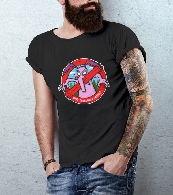 Save Evergreen Forest Cartoon Creature Protest T-Shirt