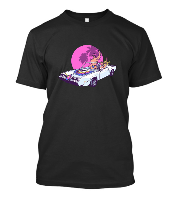 She Ride Palm Sunset Convertible Adventure T-Shirt