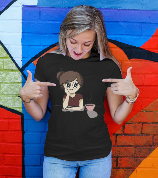 Simple Joys Of Life Coffee Cartoon Girl T-Shirt