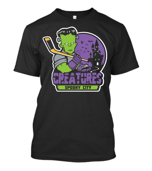 Creatures Spooky City Hockey Team Haunted Castle T-Shirt