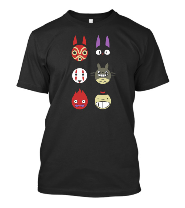 Studio Circle Icons Spirited Totoro Jiji No-Face Ponyo Calcifer T-Shirt
