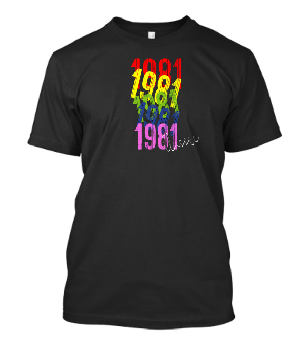 1981 Classic Multicolor Stacked Text T-Shirt
