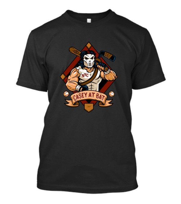 NYC Casey At Bat Villain Baseball Bat Masked Character T-Shirt