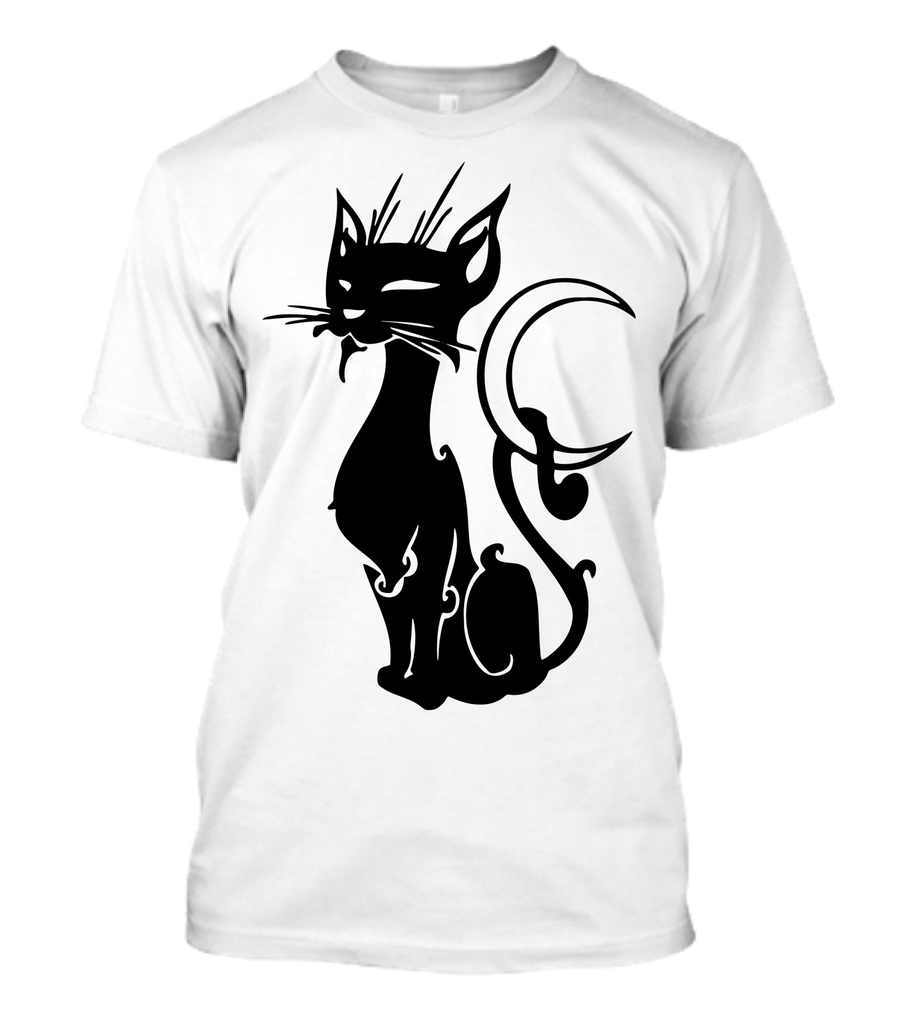 Cat Tribal Crescent Moon T-Shirt