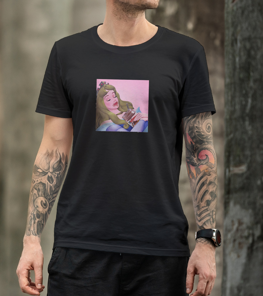 Sleeping Beauty With Nutella Chocolate Jar T-Shirt
