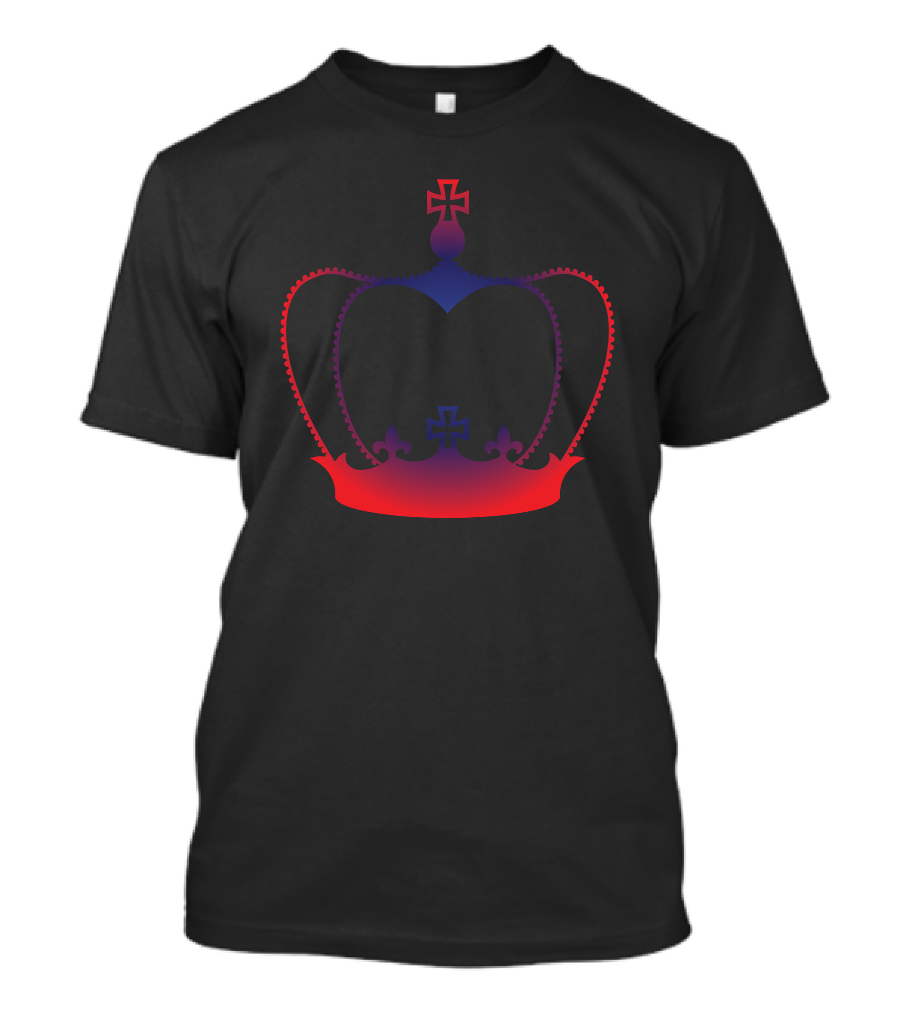 Cross Crown Gradient Red Blue T-Shirt