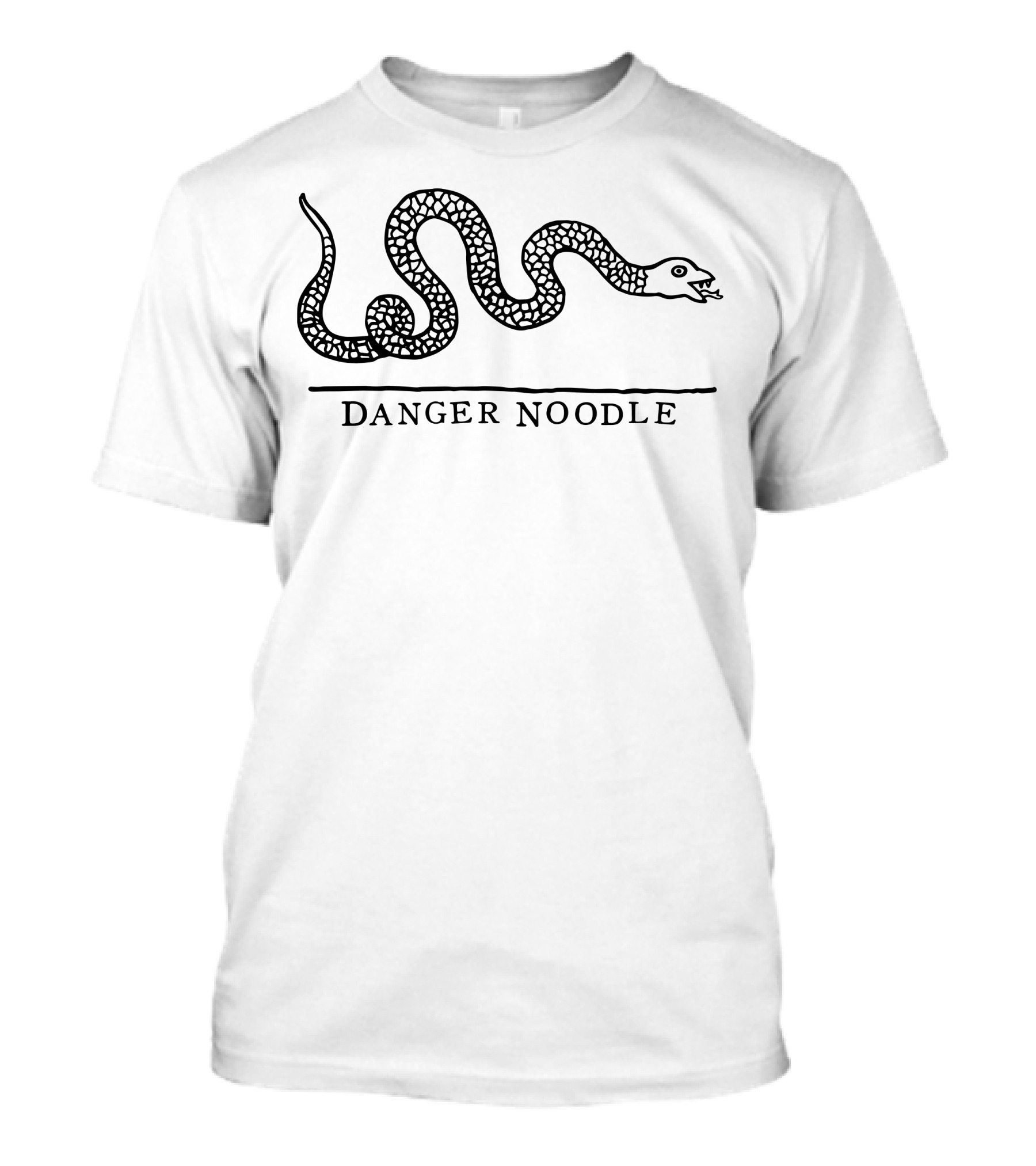 Danger Noodle Snake Black And White Line T-Shirt