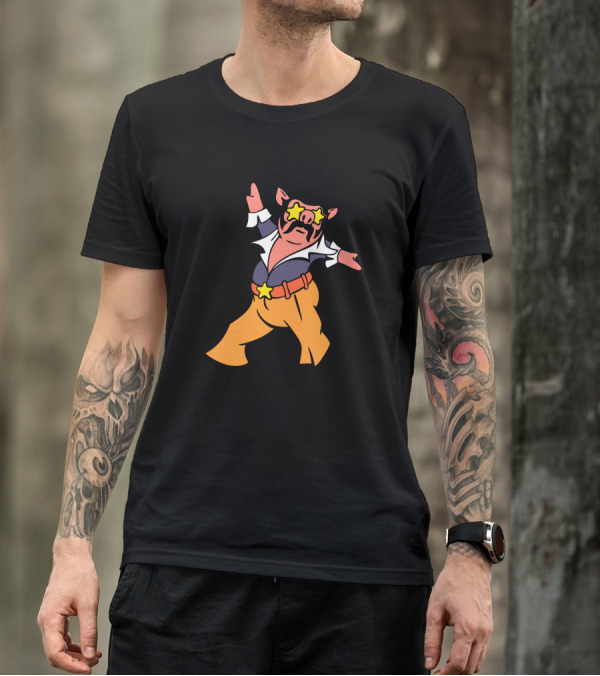 Disco Pigs Groovy Dance Star Retro Afro T-Shirt