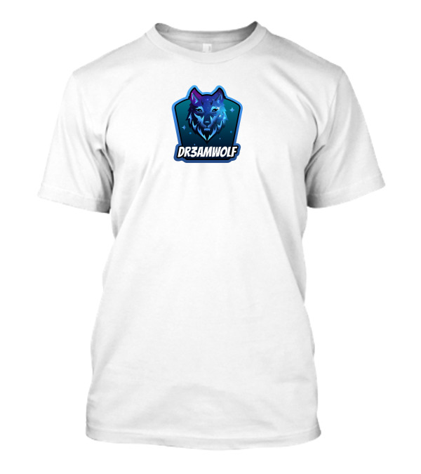 Dr3amwolf Vibrant Blue Wolf Emblem With Stars T-Shirt