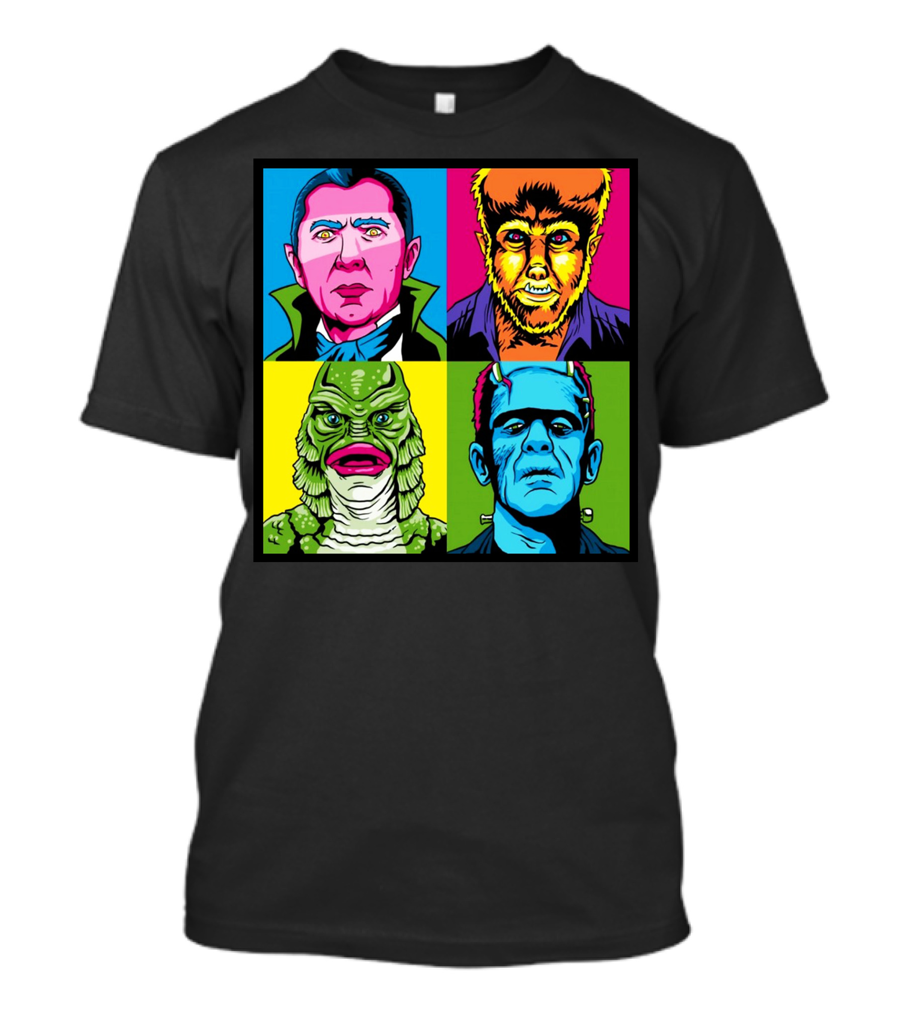 Hot Pop Monster Dracula Wolfman Creature Frankenstein T-Shirt