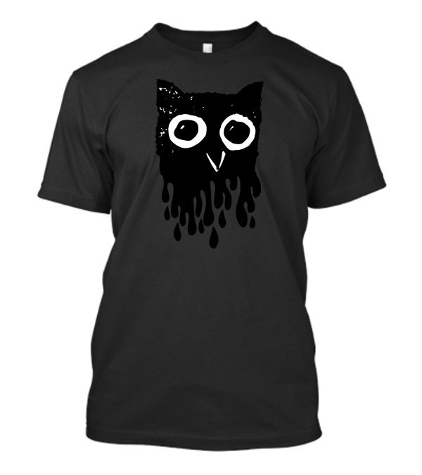 Ink Owl New Dripping Black And White Owl Face T-Shirt