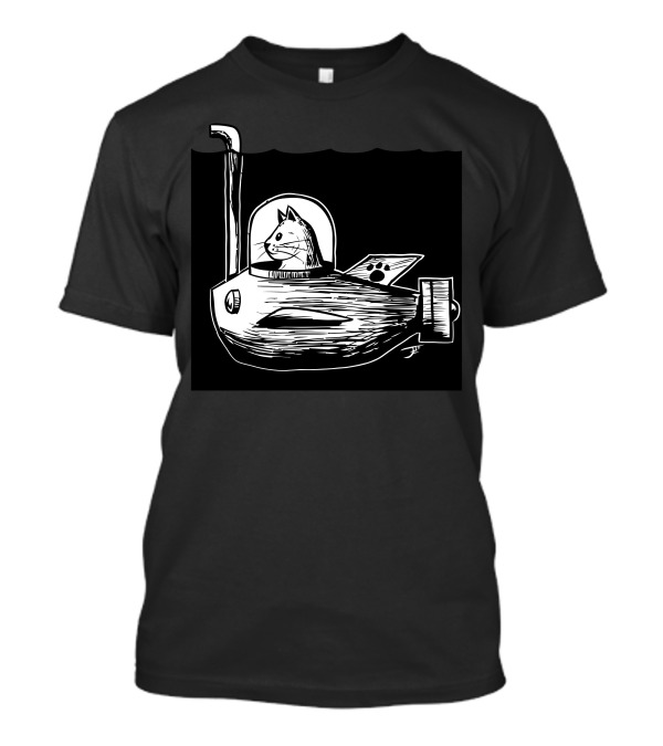 Inktober Day 20 Deep Razzy Cat Submarine Adventure T-Shirt