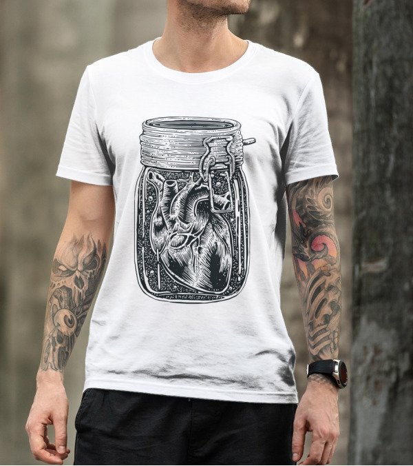 Jar Of Heart New Realistic Anatomical Heart In Jar T-Shirt