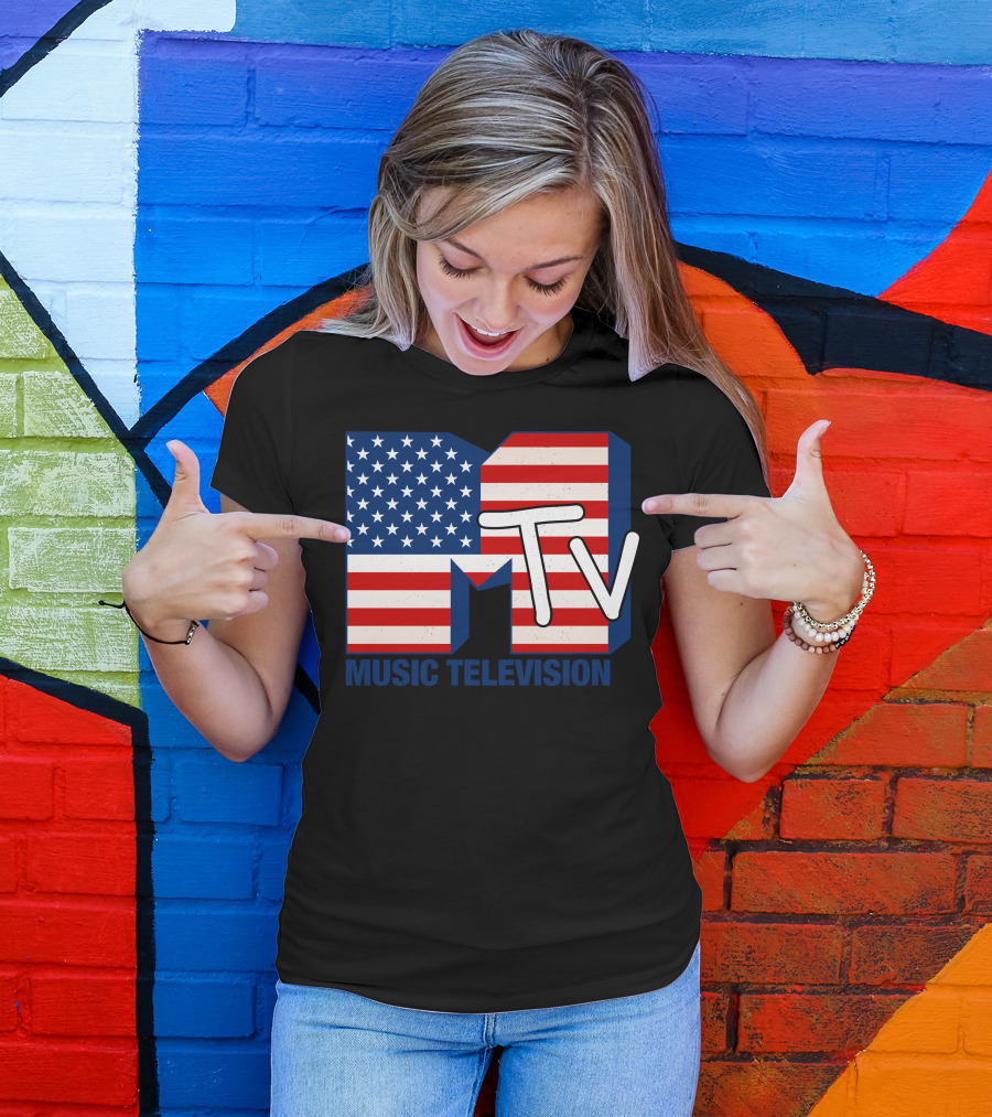 MTV Music Television American Flag T-Shirt