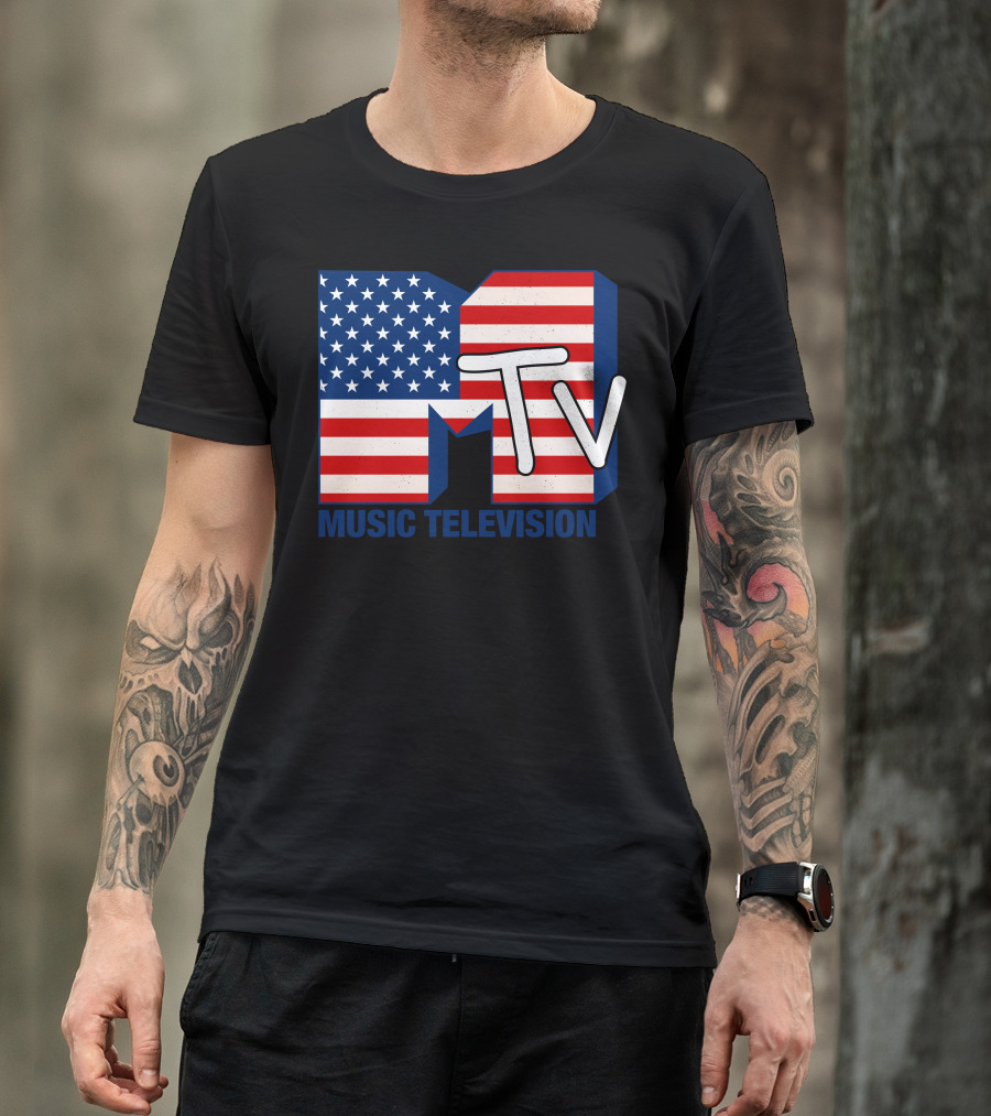 MTV Music Television American Flag T-Shirt